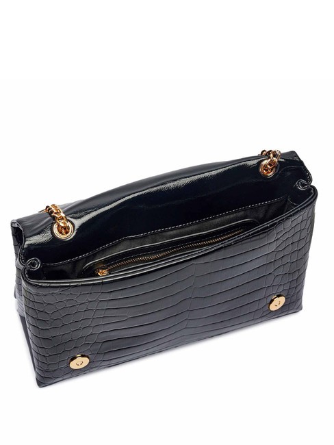 CROCO Convertible Borsetta a spalla / a tracolla croco nero - Borse Donna