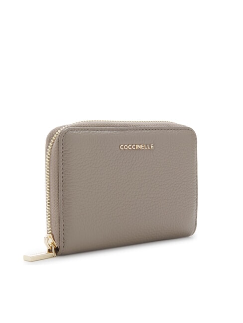 METALLIC SOFT Portafoglio piccolo in pelle martellata warm taupe - Portafogli Donna