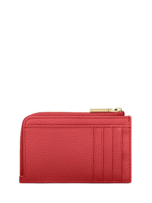 METALLIC SOFT Portacard / Portamonete in pelle cranberry - Portafogli Donna