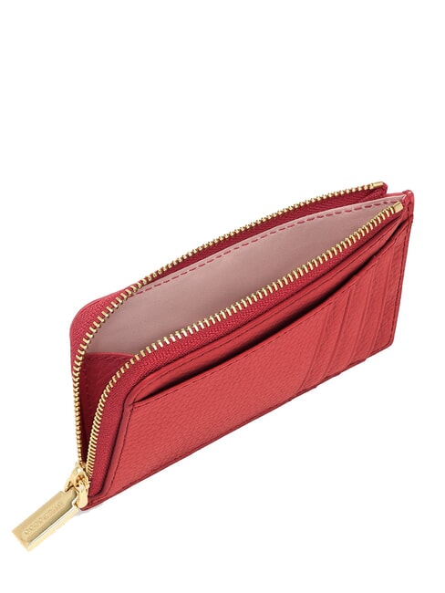 METALLIC SOFT Portacard / Portamonete in pelle cranberry - Portafogli Donna