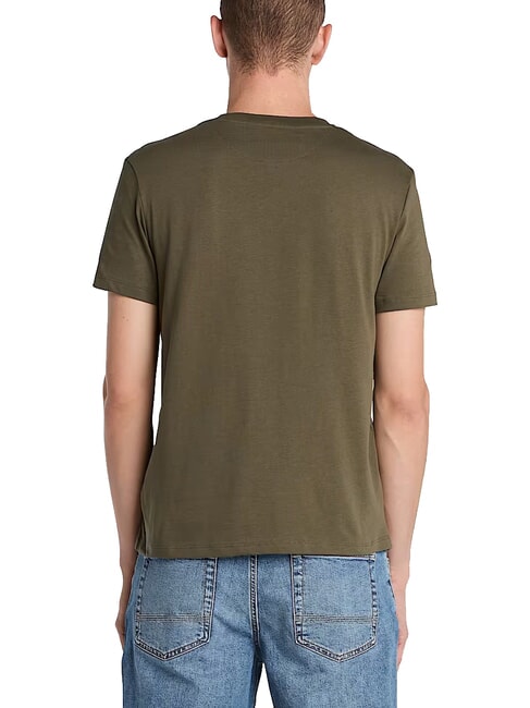 SS DUNRIVER CREW T-shirt in cotone leaf green-cassel earth - T-shirt Uomo