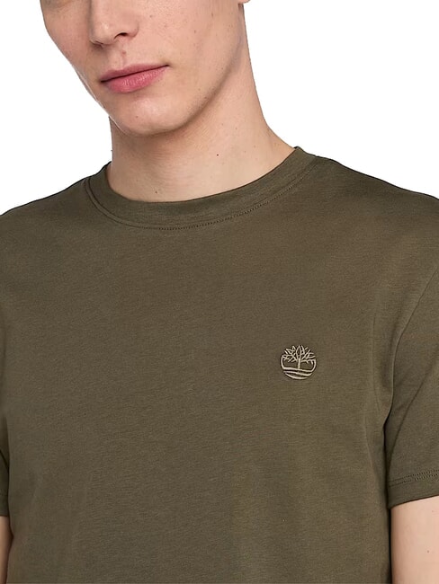 SS DUNRIVER CREW T-shirt in cotone leaf green-cassel earth - T-shirt Uomo