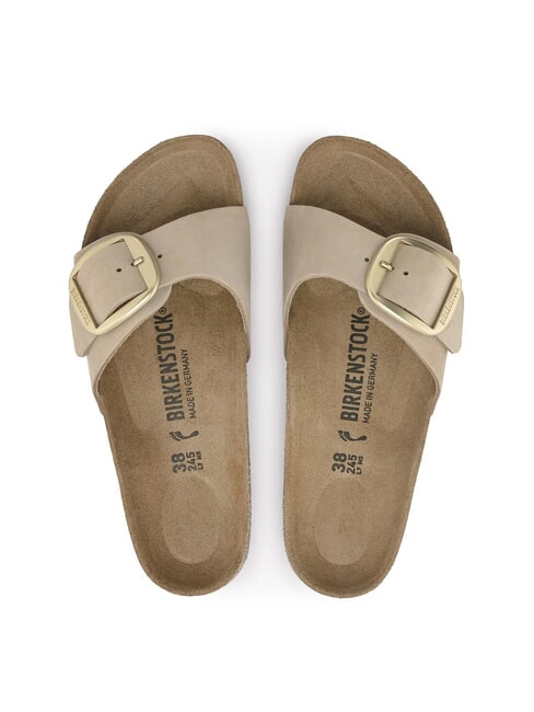 MADRID BIG BUCKLE Ciabattina in pelle nubuck sandcastle - Scarpe Donna