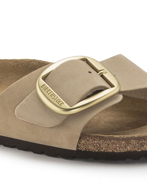 MADRID BIG BUCKLE Ciabattina in pelle nubuck sandcastle - Scarpe Donna
