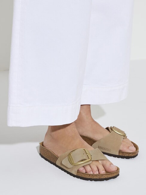 MADRID BIG BUCKLE Ciabattina in pelle nubuck sandcastle - Scarpe Donna