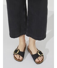 BIRKENSTOCK MADRID BIG BUCKLE Ciabattina in pelle nubuck black - Scarpe Donna - 7