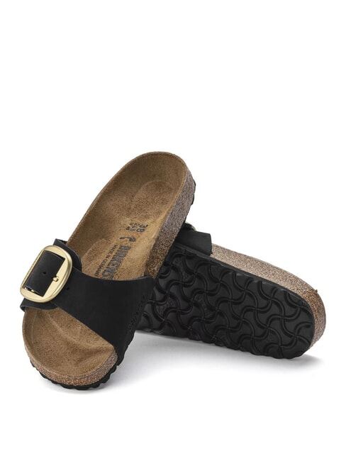 MADRID BIG BUCKLE Ciabattina in pelle nubuck black - Scarpe Donna