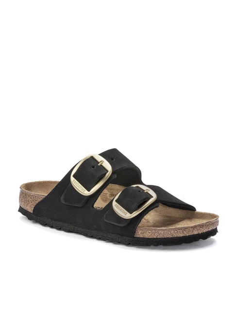 ARIZONA BIG BUCKLE Sandalo ciabatta in pelle nubuck black - Scarpe Donna