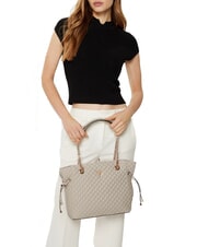 GUESS ECO RIANEE Borsa trapuntata a spalla STONE - Borse Donna - 4