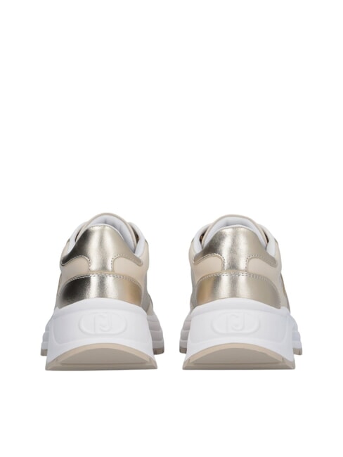EVA 02 Sneakers in pelle e lurex ivory/light gold - Scarpe Donna
