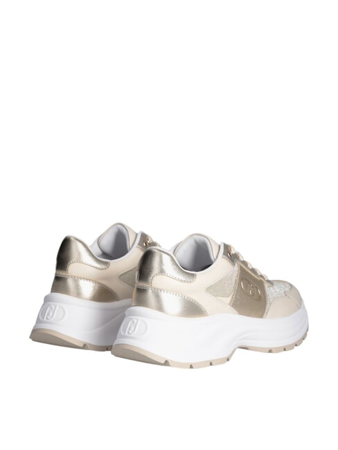 EVA 02 Sneakers in pelle e lurex ivory/light gold - Scarpe Donna