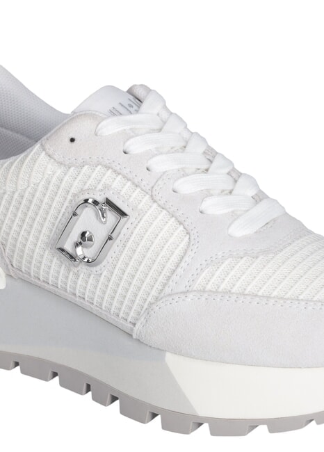 AMAZING 25 Sneakers in suede e mesh white/silver - Scarpe Donna