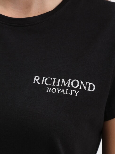 REUCA T-shirt in cotone stretch black/silver dark - T-shirt e Top Donna