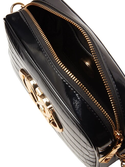 CROCO PRINTED Borsa camera case a tracolla croco nero - Borse Donna