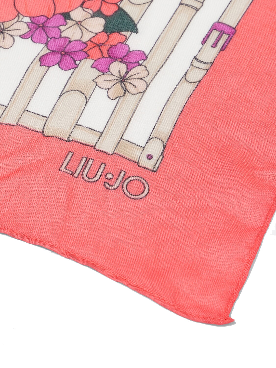 Foulard Liu Jo 120x120 Cm In Poliestere - Stampa Patchwork Con Logo, Fluido E Elegante - Foto 5