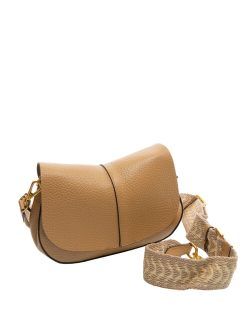 HELENA ROUND Borsa in pelle con doppia tracolla nature - Borse Donna