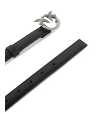 PINKO LOVE BERRY Cintura in pelle nero-old silver - Cinture - 5