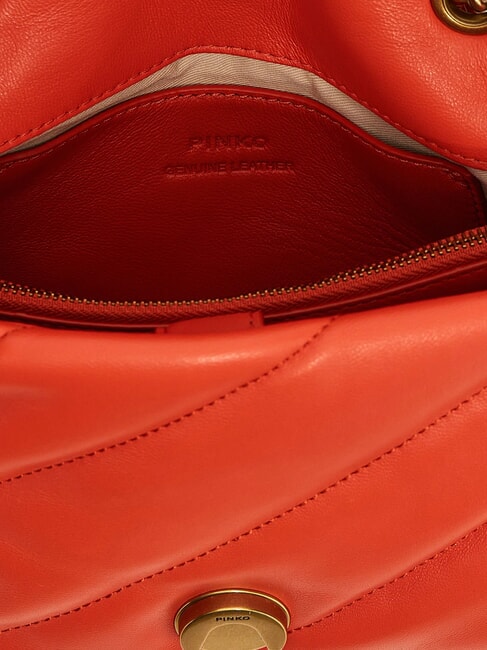 MINI LOVE BAG Borsa in nappa rosso mandarino-antique gold - Borse Donna