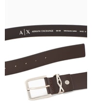 ARMANI EXCHANGE A|X METALLIC LOGO Cintura in pelle, accorciabile testa di moro - Cinture - 3