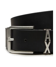 ARMANI EXCHANGE A|X METALLIC LOGO Cintura in pelle, accorciabile - Cinture