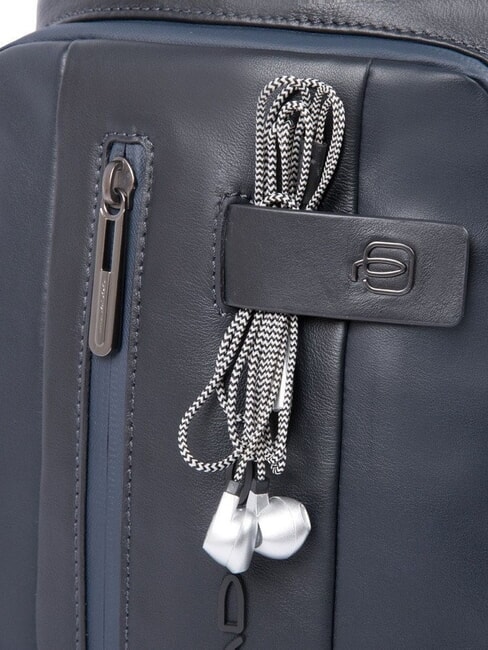 URBAN Borsello monospalla in pelle blu - Zaini da lavoro porta PC