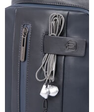 PIQUADRO URBAN Borsello monospalla in pelle blu - Zaini da lavoro porta PC - 4