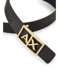 ARMANI EXCHANGE A|X BUCKLE Cintura con maxi logo black/black - Cinture - 2