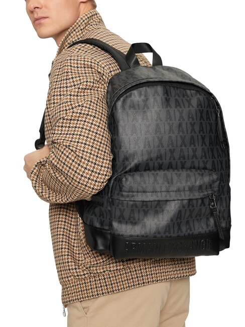 A|X LOGO ALL OVER Zaino porta pc 15.6" asphalt/black - Zaini da lavoro porta PC