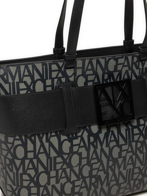 SUSIE Borsa shopper logo all over beige/nero - Borse Donna