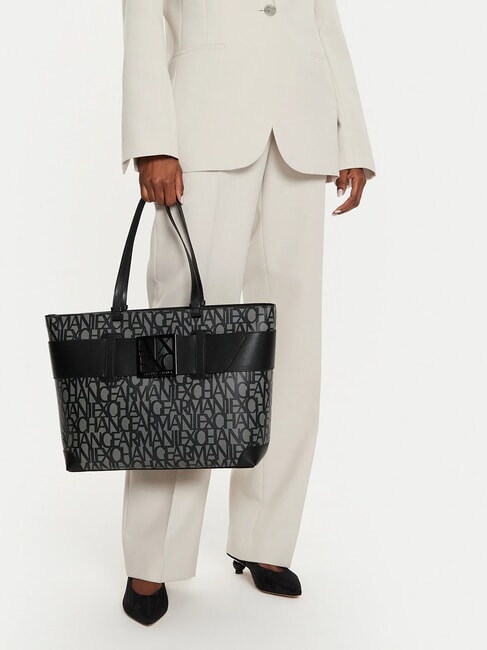 SUSIE Borsa shopper logo all over beige/nero - Borse Donna