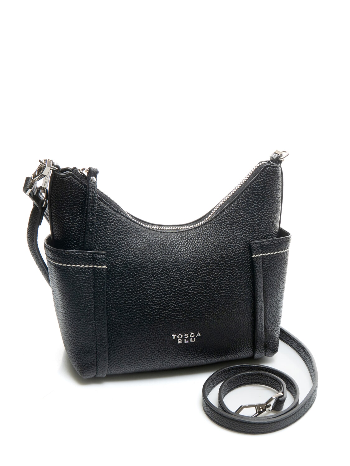 Tosca Blu Camogli Borsa A Spalla Con Tasche Laterali Nero