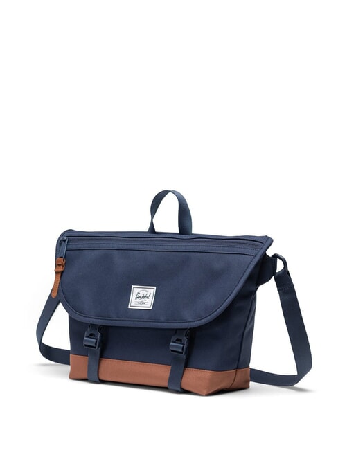 COVE Cartella messenger, pc 15.6" navy/saddle brown - Cartelle Lavoro