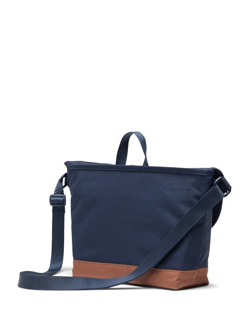 COVE Cartella messenger, pc 15.6" navy/saddle brown - Cartelle Lavoro