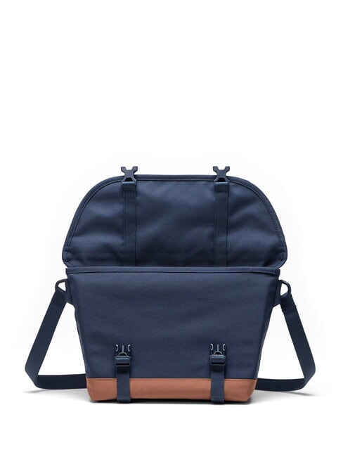 COVE Cartella messenger, pc 15.6" navy/saddle brown - Cartelle Lavoro