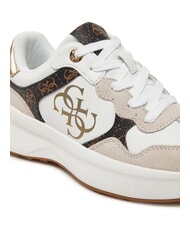 GUESS LUCKEI Sneakers logo 4G White/Brown - Scarpe Donna - 3