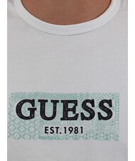 GUESS SS CN BOX T-shirt con stampa logo purwhite - T-shirt Uomo - 3