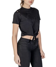GUESS CN SS EYELET T-shirt con nodo e ricamo jetbla - T-shirt e Top Donna - 3