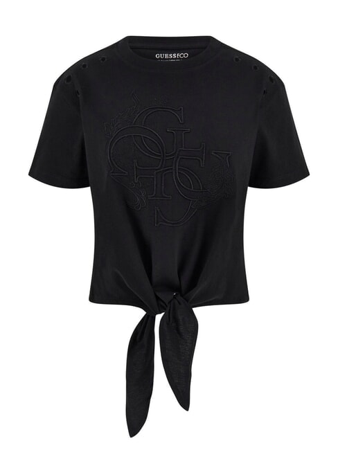 CN SS EYELET T-shirt con nodo e ricamo jetbla - T-shirt e Top Donna