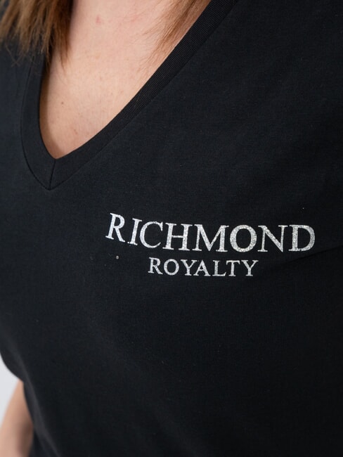 VATICI T-shirt stretch stampa logo black/silver dark - T-shirt e Top Donna