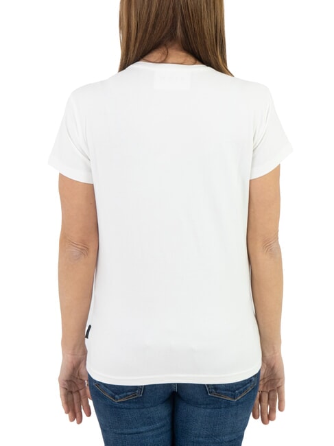 MECHI T-shirt stretch con logo strass off-white - T-shirt e Top Donna