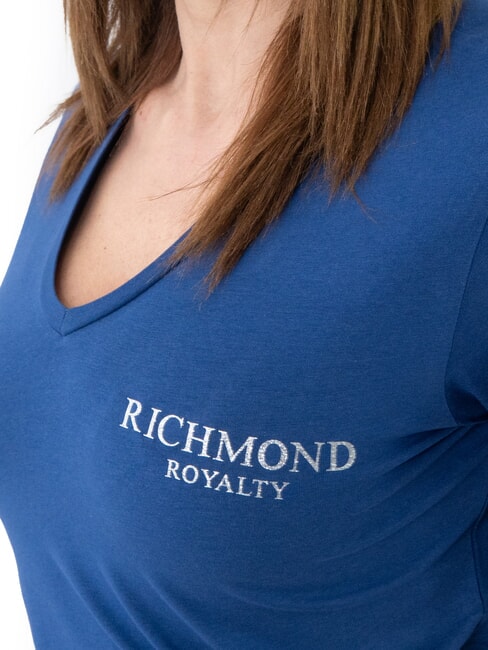 VATICI T-shirt stretch stampa logo blue/silver dark - T-shirt e Top Donna