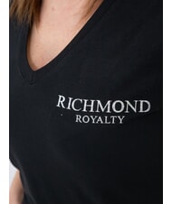 JOHN RICHMOND VATICI T-shirt stretch stampa logo black/silver dark - T-shirt e Top Donna - 3