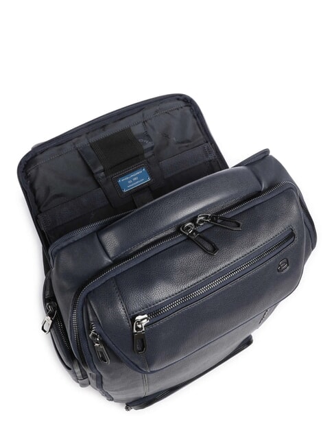 CRONUS Zaino in pelle, porta pc 14" blu - Zaini da lavoro porta PC