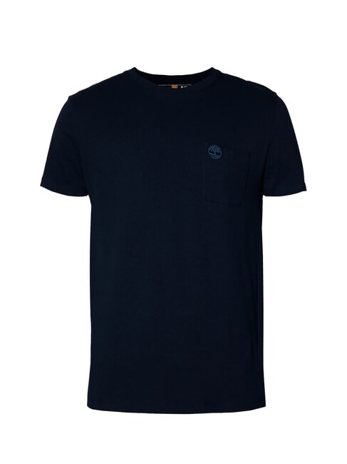 DUNSTAN RIVER T-shirt in cotone con taschino dark sapphire/dark denim - T-shirt Uomo