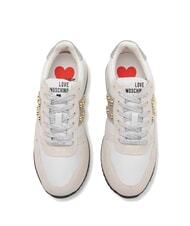 LOVE MOSCHINO DUNE 30 Sneakers con borchiette a cuore bianco/argento10 - Scarpe Donna - 3