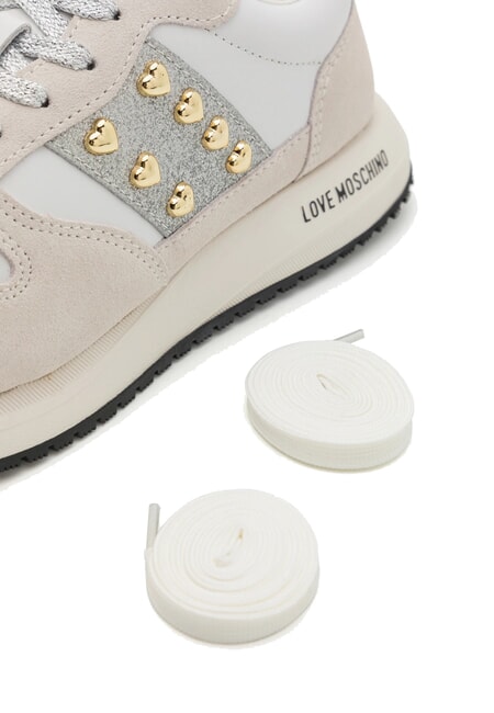 DUNE 30 Sneakers con borchiette a cuore bianco/argento10 - Scarpe Donna