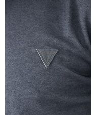 GUESS SMALL TRIANGLE Polo a manica corta blue yarn dyed - Polo Uomo - 3