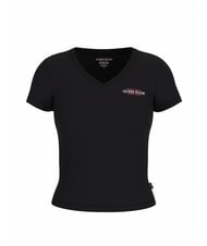 GUESS JEANS SS VN SLIM T-Shirt in cotone jetbla - T-shirt e Top Donna - 4