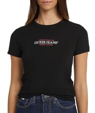 GUESS JEANS SS CN SLIM T-shirt a maniche corte jetbla - T-shirt e Top Donna - 3