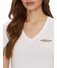 GUESS JEANS SS VN SLIM T-Shirt in cotone purwhite - T-shirt e Top Donna - 3